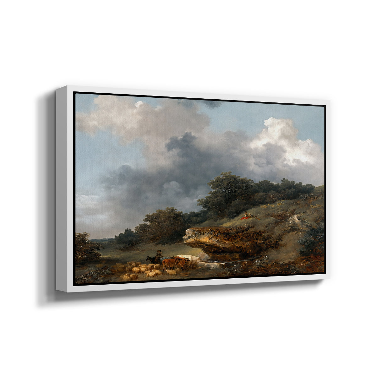 The Watering Place, c. 1765 - Floater Framed Canvas Print