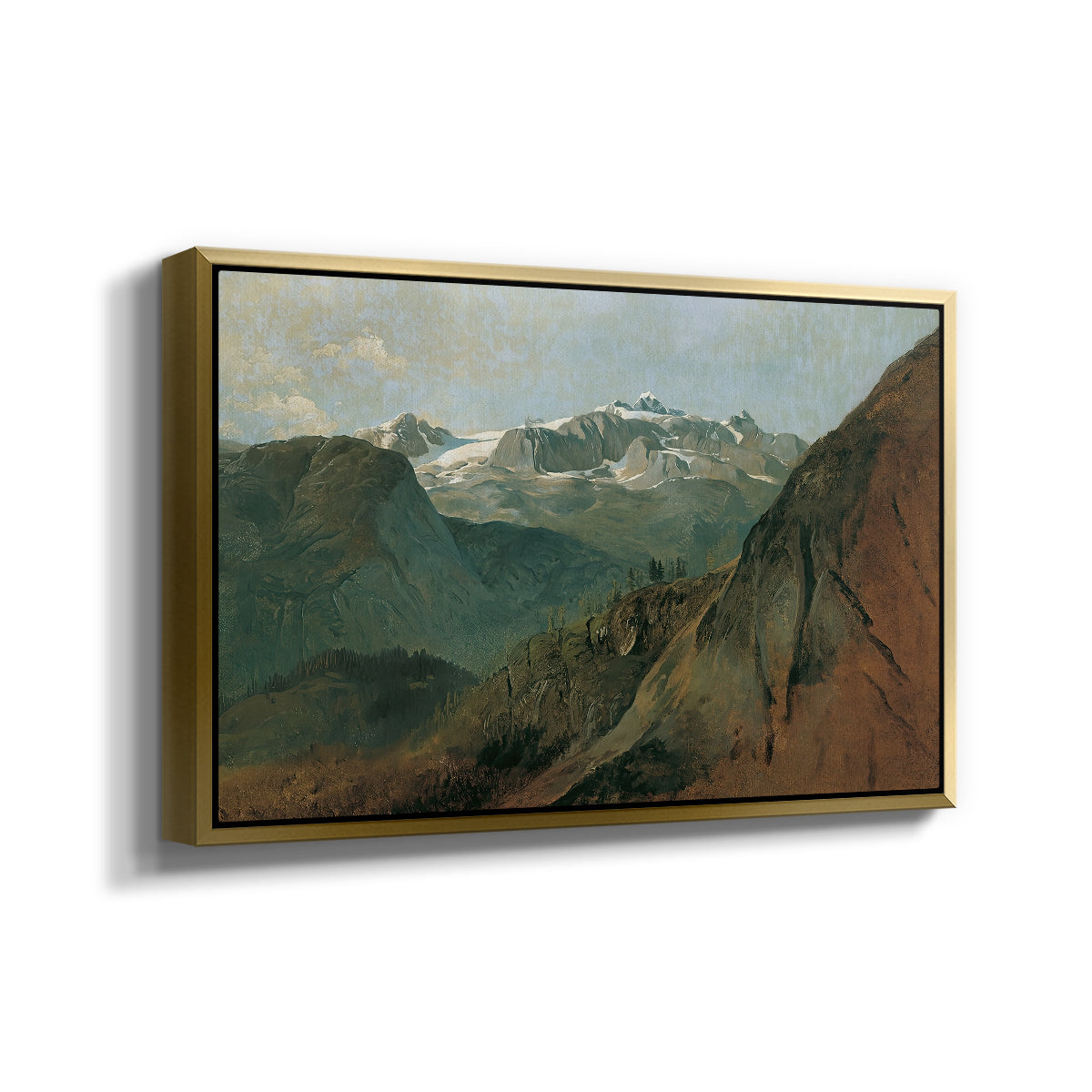 The Dachstein from the Plassen near Hallstatt, 1827 - Floater Framed Canvas Print