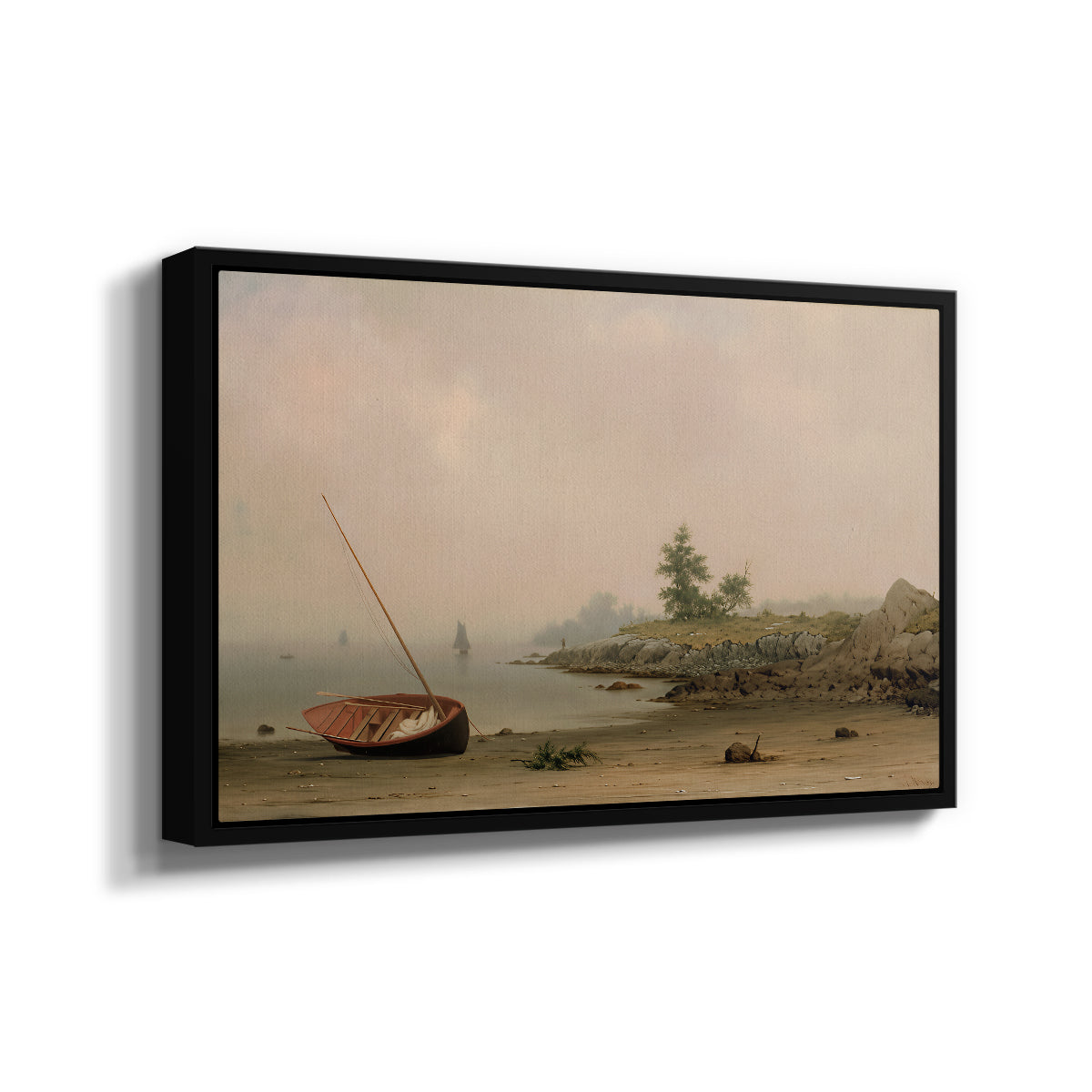 The Stranded Boat, 1863 - Floater Framed Canvas Print