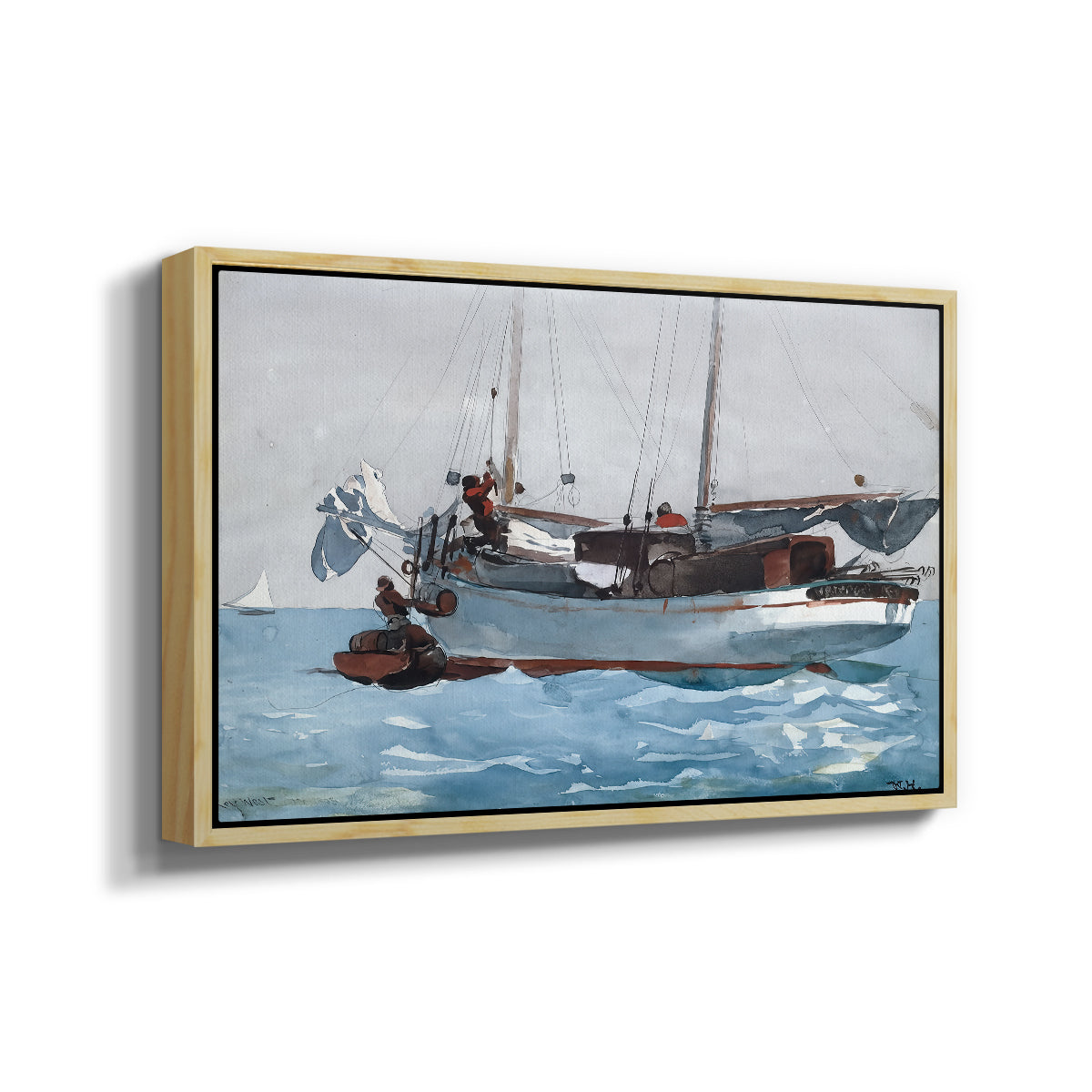 Taking on Wet Provisions, 1903 - Floater Framed Canvas Print