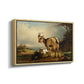 A Goat with Two Kids - Floater Framed Canvas Print