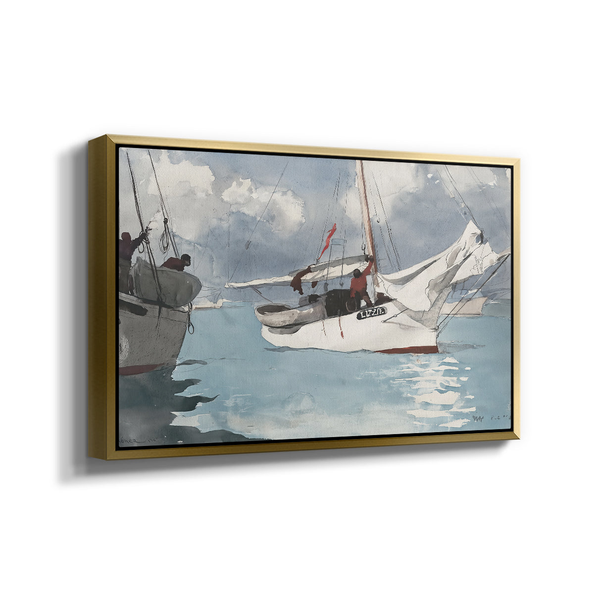 Fishing Boats, Key West, 1903 - Floater Framed Canvas Print