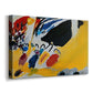 Canvas art print featuring an expressive scene interpreting sound through contrasting color areas, displayed at an angle