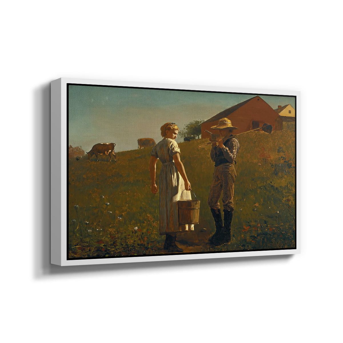 A Temperance Meeting, 1874 - Floater Framed Canvas Print