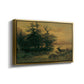 Wallowing Deer on the Shore of a Mountain Lake, c. 1850 - Floater Framed Canvas Print