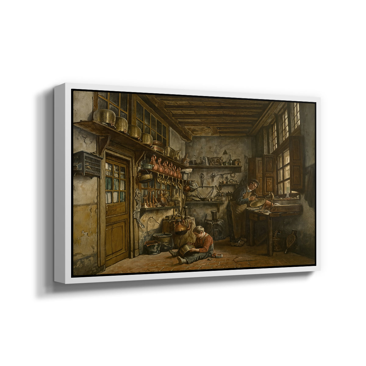The Tinker, 1861 - Floater Framed Canvas Print
