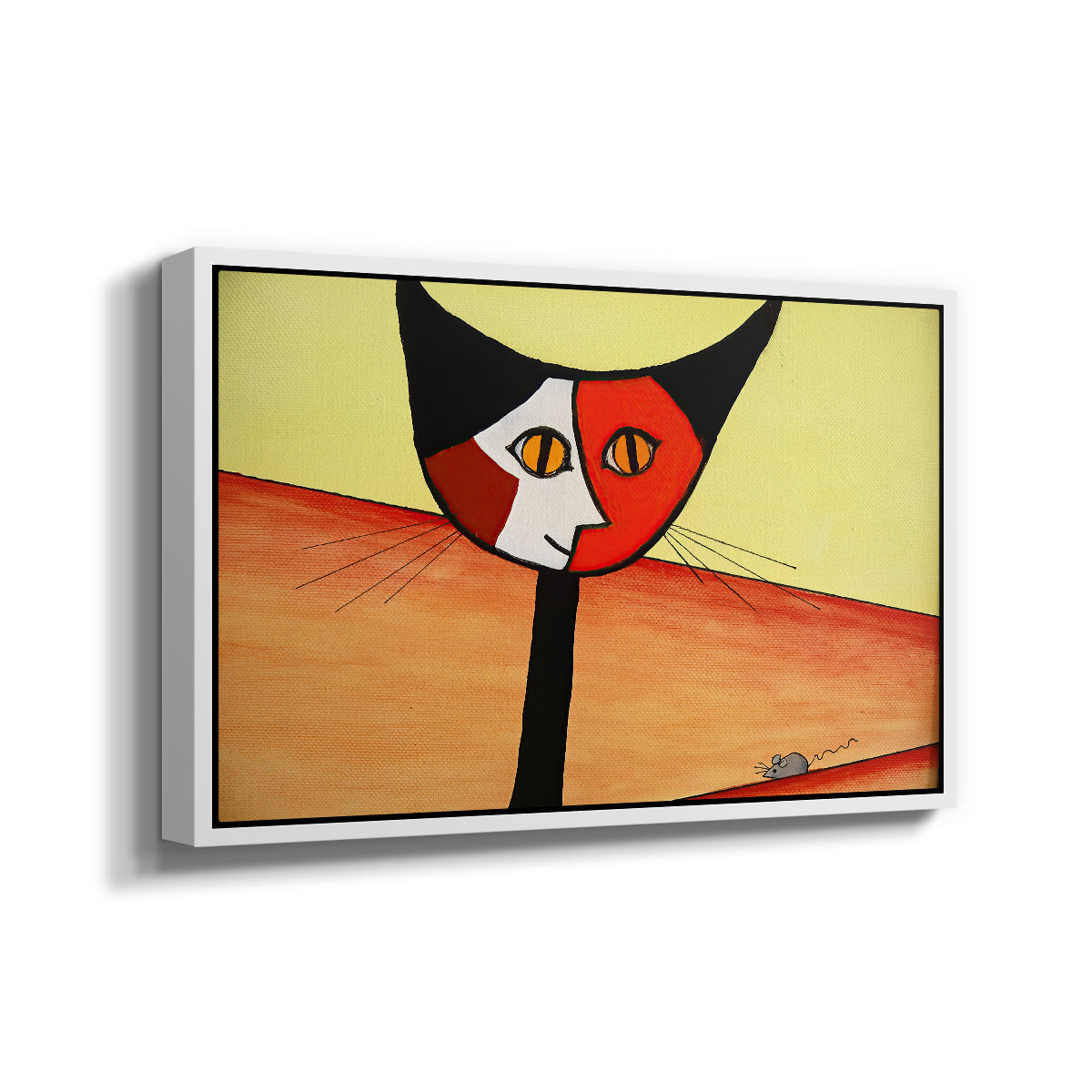 Picasso's Cat–El Gato - Floater Framed Canvas Print