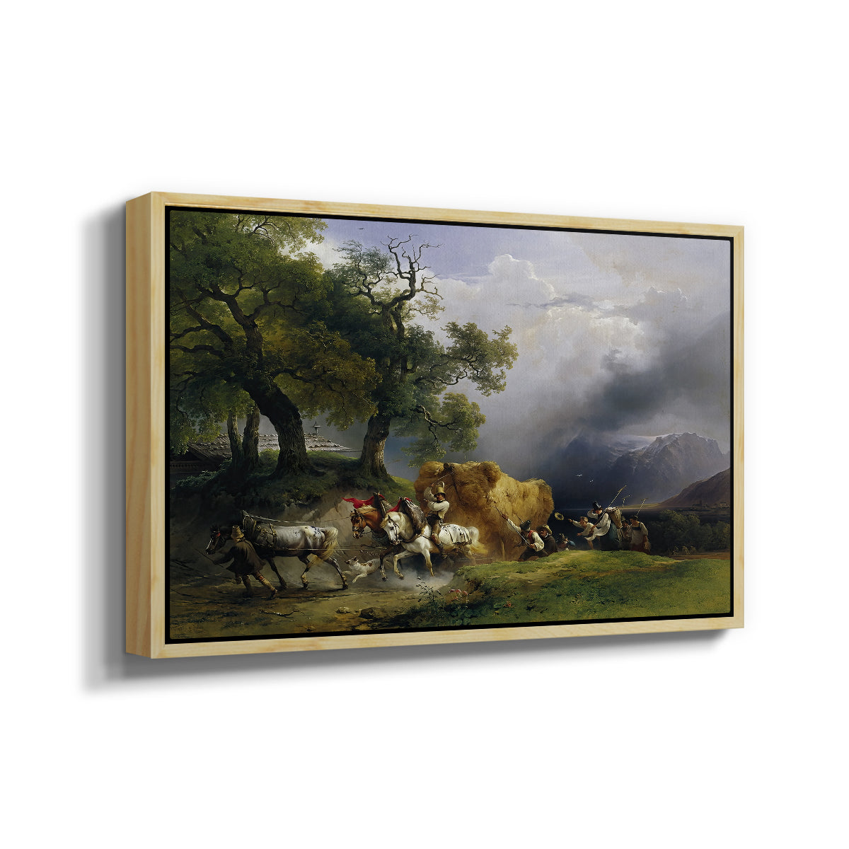 The Harvest Wagon (Der Heuwagen), c. 1850 - Floater Framed Canvas Print