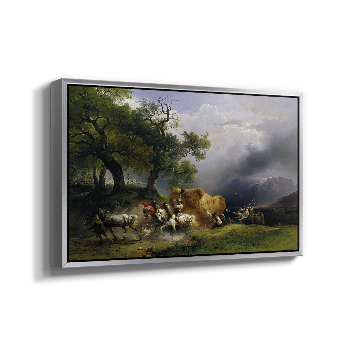 The Harvest Wagon (Der Heuwagen), c. 1850 - Floater Framed Canvas Print