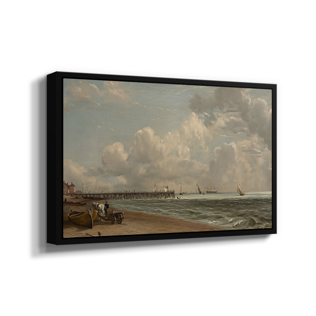 Yarmouth Jetty, 1822 - Floater Framed Canvas Print