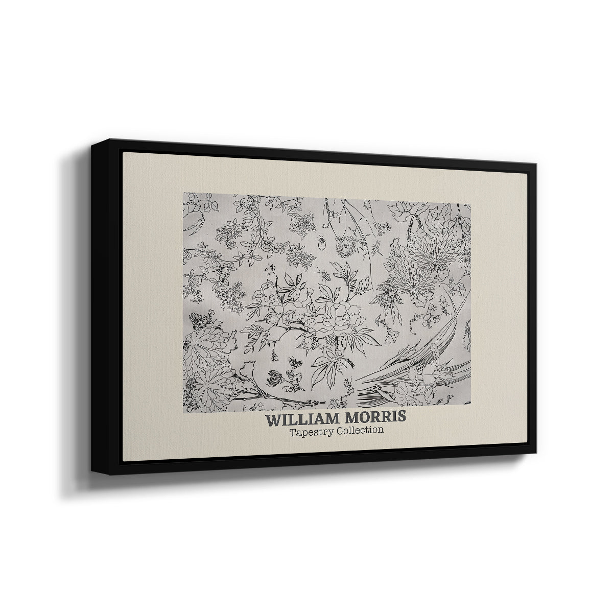 Fleurs, 1866 (Morris Inspired) - Floater Framed Canvas Print