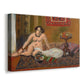 Canvas art print featuring a Fauvist scene with female figure and decorative objects, displayed at an angle