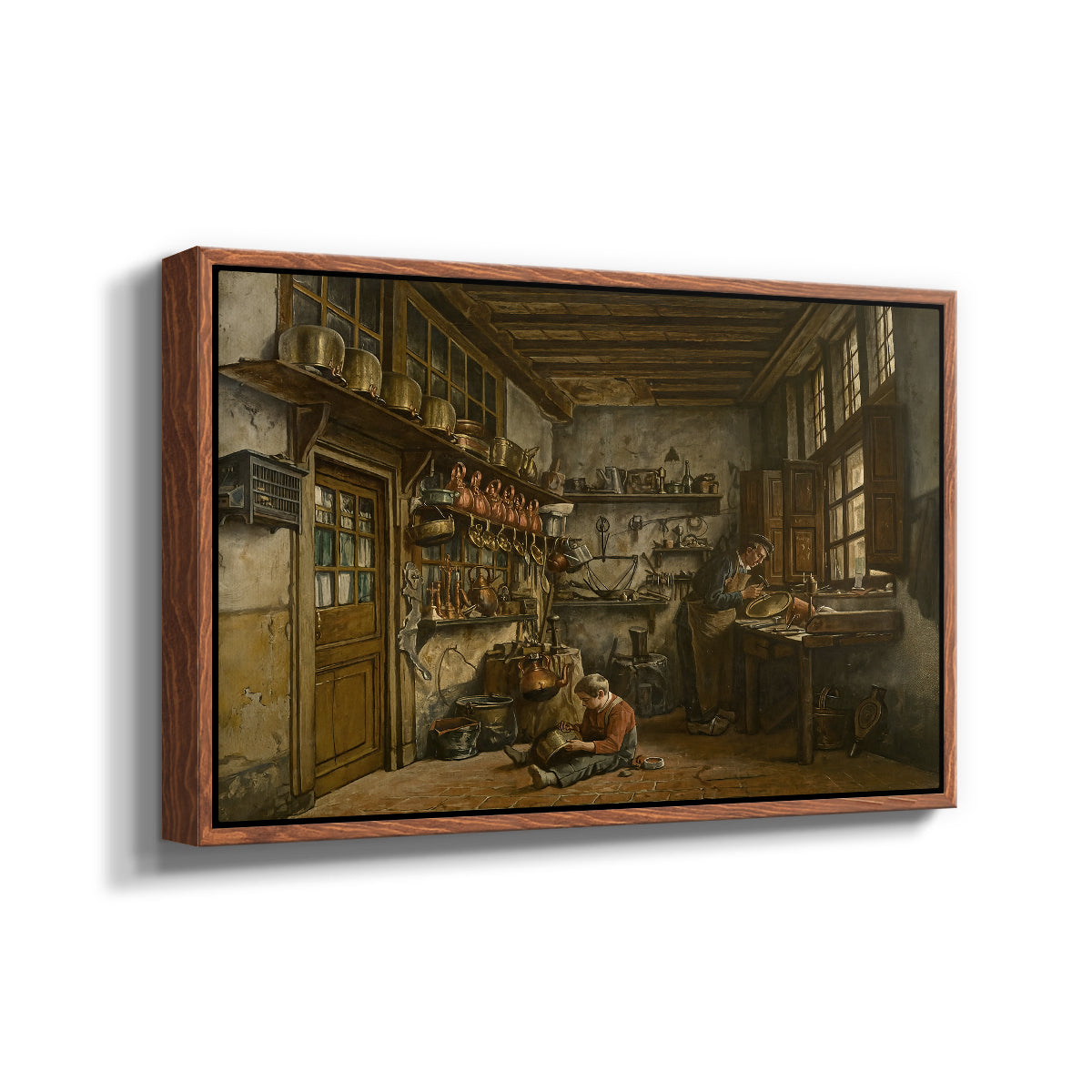 The Tinker, 1861 - Floater Framed Canvas Print