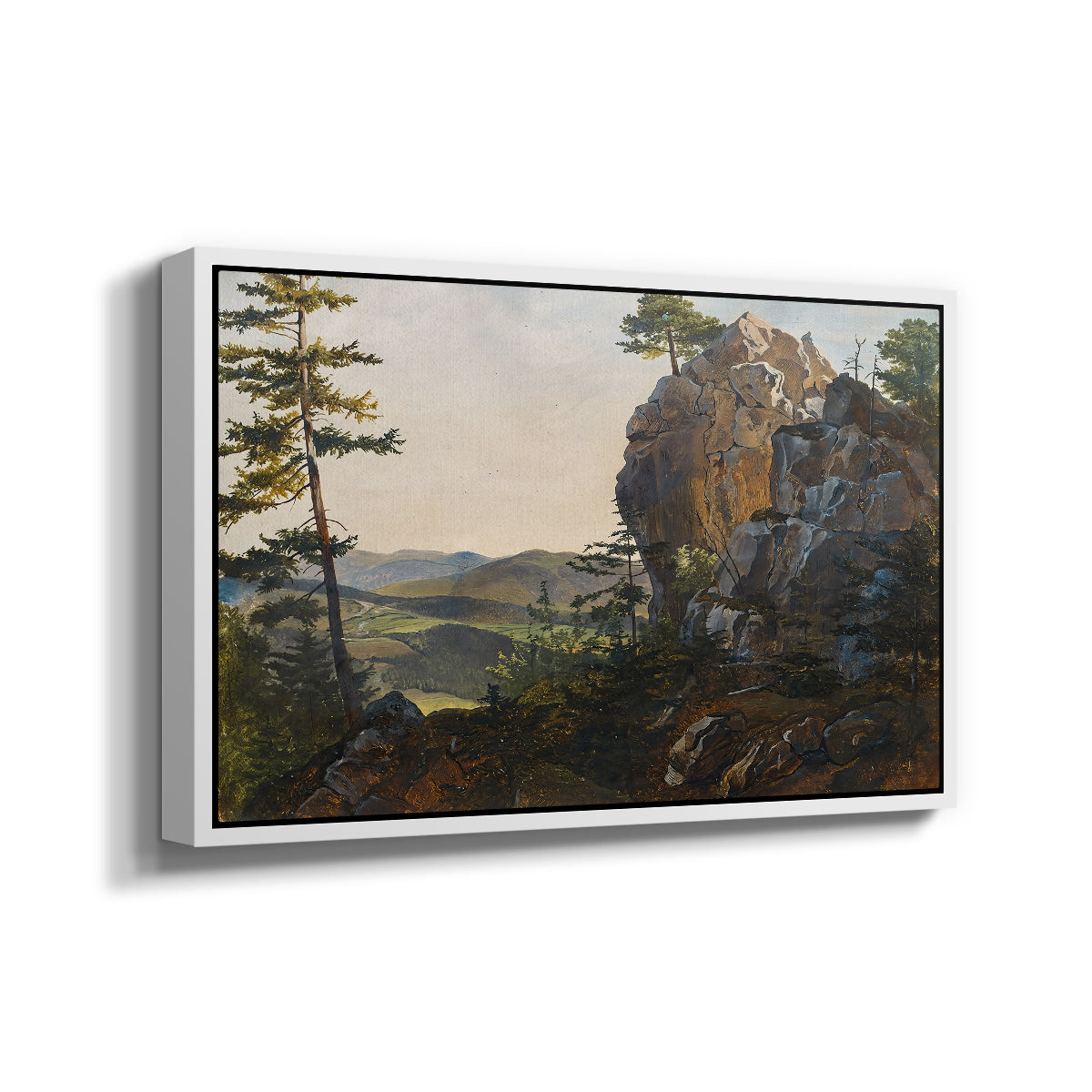 Landscape with the Balbersteine near Miesenbach, 1839 - Floater Framed Canvas Print