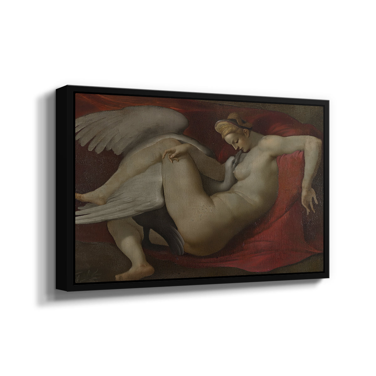 Leda and the Swan (16th-Century Version), c. 1530 - Floater Framed Canvas Print