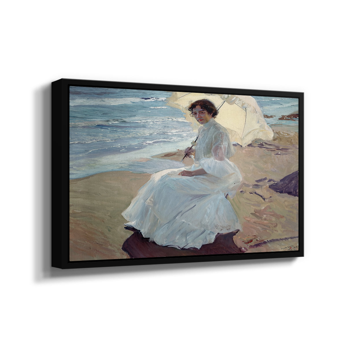Clotilde on the Beach, 1904 - Floater Framed Canvas Print