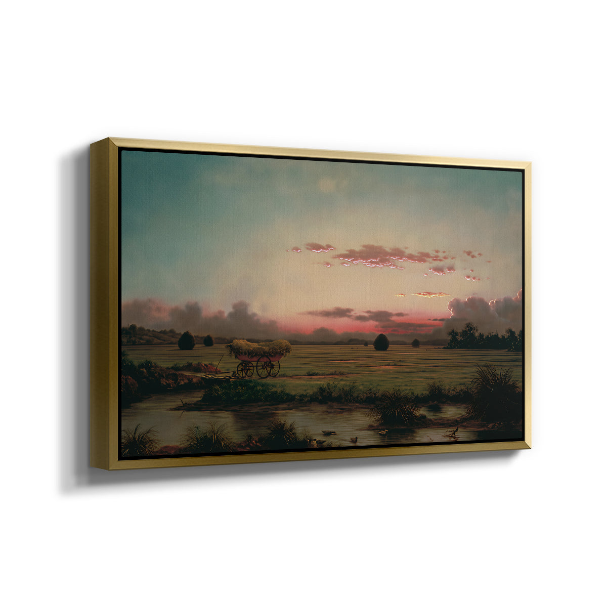 The Marshes at Rhode Island, 1866 - Floater Framed Canvas Print