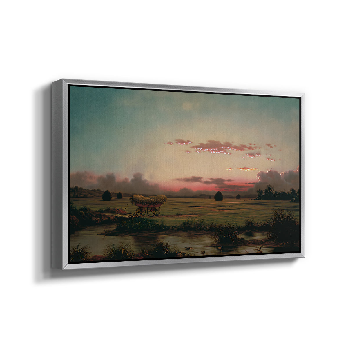 The Marshes at Rhode Island, 1866 - Floater Framed Canvas Print