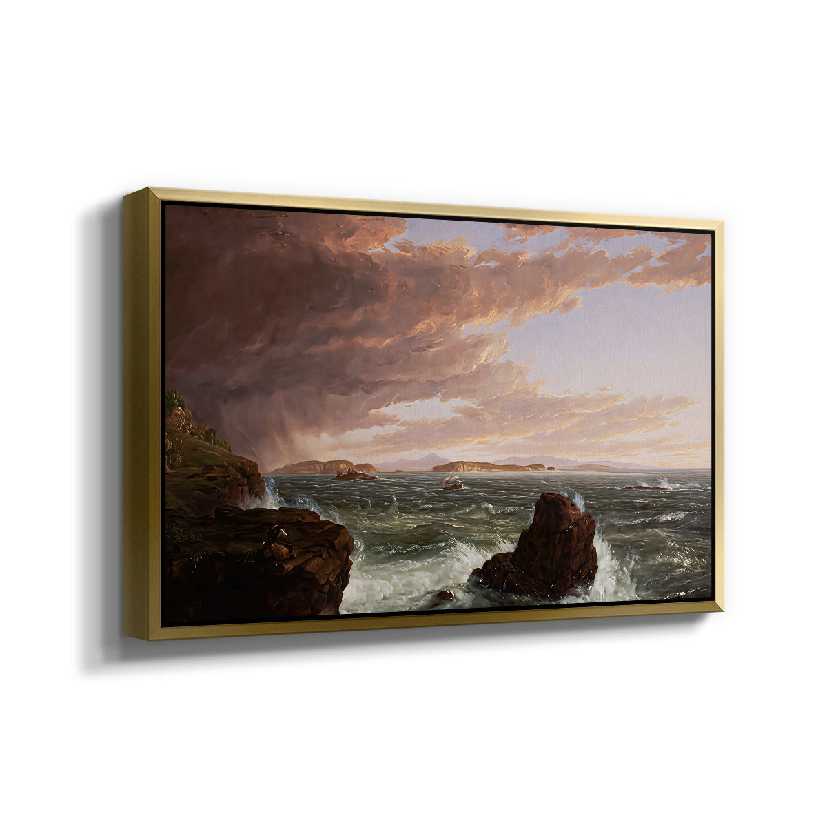 Views Across Frenchman's Bay from Mt. Desert Island, After a Squall, 1845 - Floater Framed Canvas Print