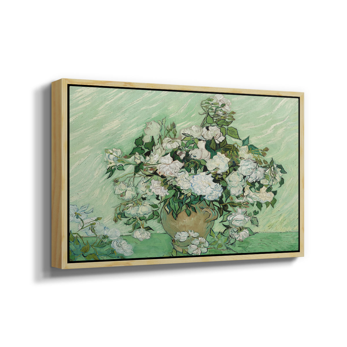 Roses, 1890 - Floater Framed Canvas Print
