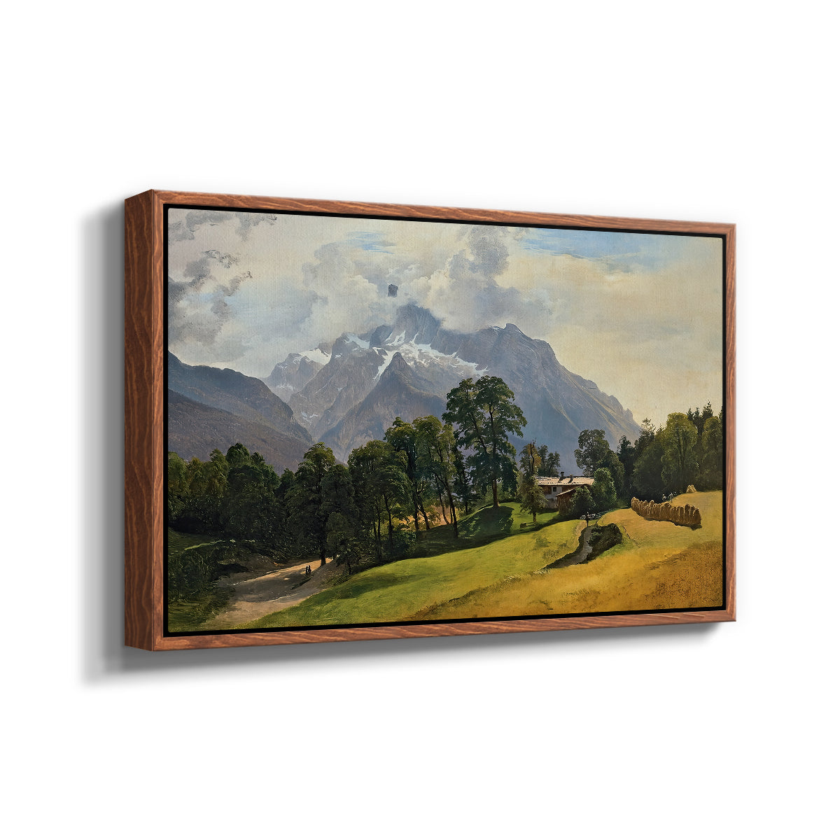 Mountains in Berchtesgaden - Floater Framed Canvas Print
