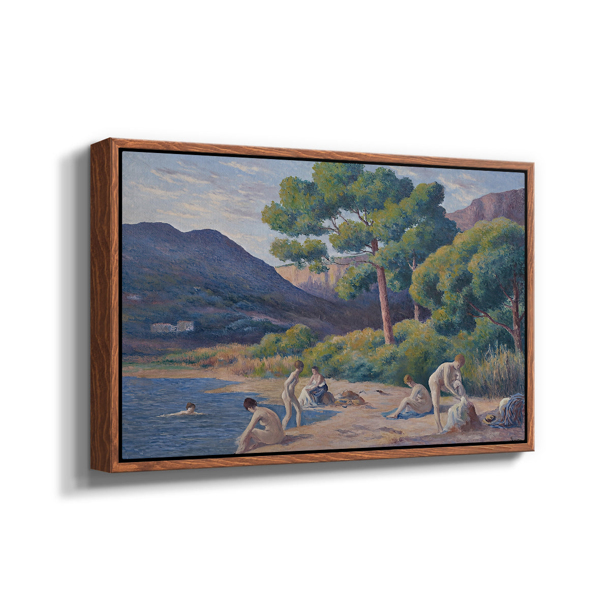 Bathers in Saint-Tropez, c. 1909 - Floater Framed Canvas Print