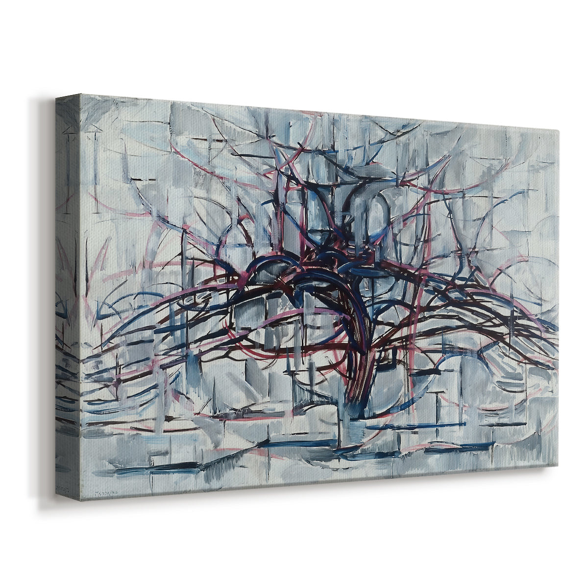 Canvas art print featuring an abstract branching structure, displayed at an angle