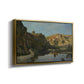 River Landscape with Cliffs, c. 1850-1860 - Floater Framed Canvas Print