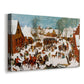 Canvas art print featuring a dramatic fight between civilians and soldiers, displayed at an angle