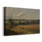 Canvas art print featuring a pastoral landscape with figures and terrain, displayed at an angle