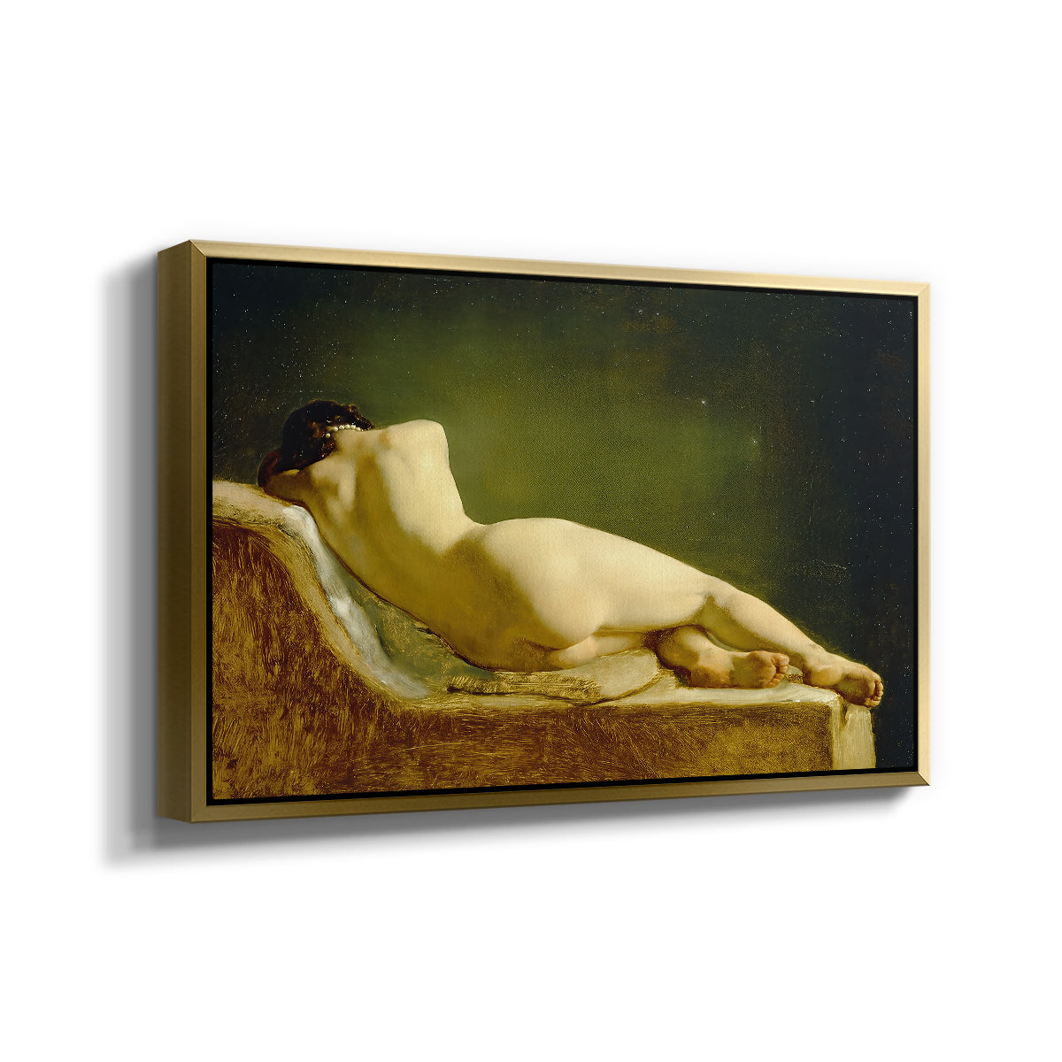Reclining Nude (Liggende model), 1833 - Floater Framed Canvas Print