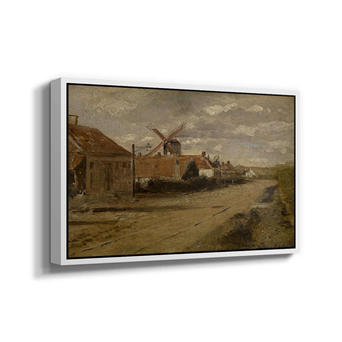 The Mill at Kiel, c. 1885-1888 - Floater Framed Canvas Print