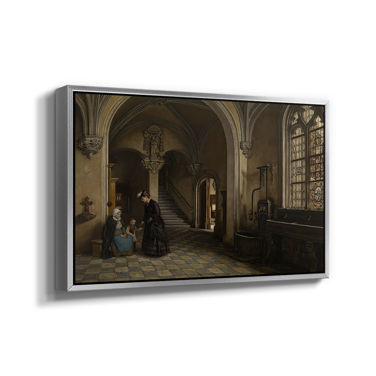 Interior of the Church of Saint Paul in Antwerp, c. 1865-1869 - Floater Framed Canvas Print