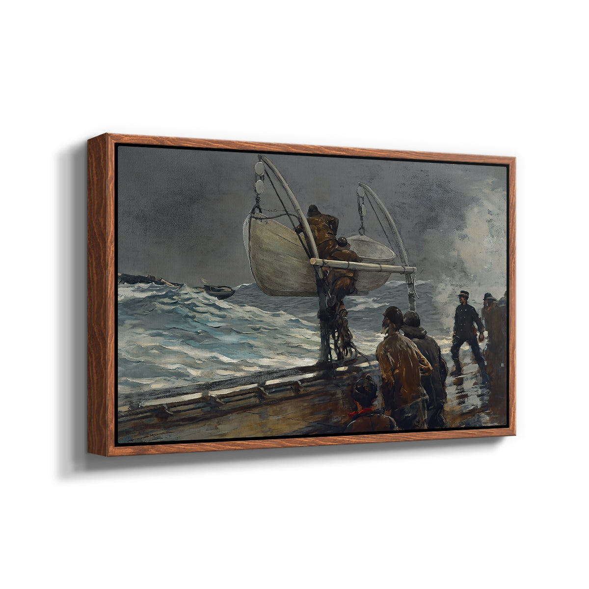 The Signal of Distress, c. 1896 - Floater Framed Canvas Print