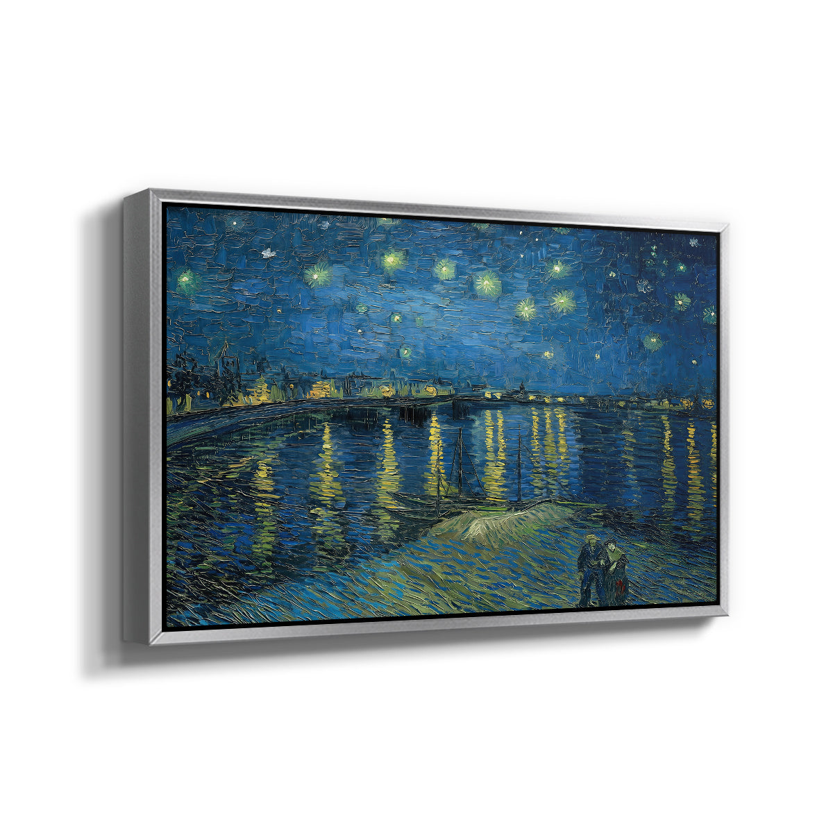 Starry Night Over the Rhône, 1888 - Floater Framed Canvas Print