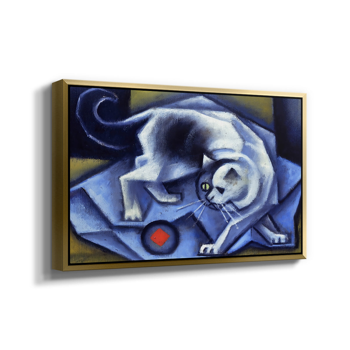 Cat Playing with a Ball, 1945-1950 - Floater Framed Canvas Print