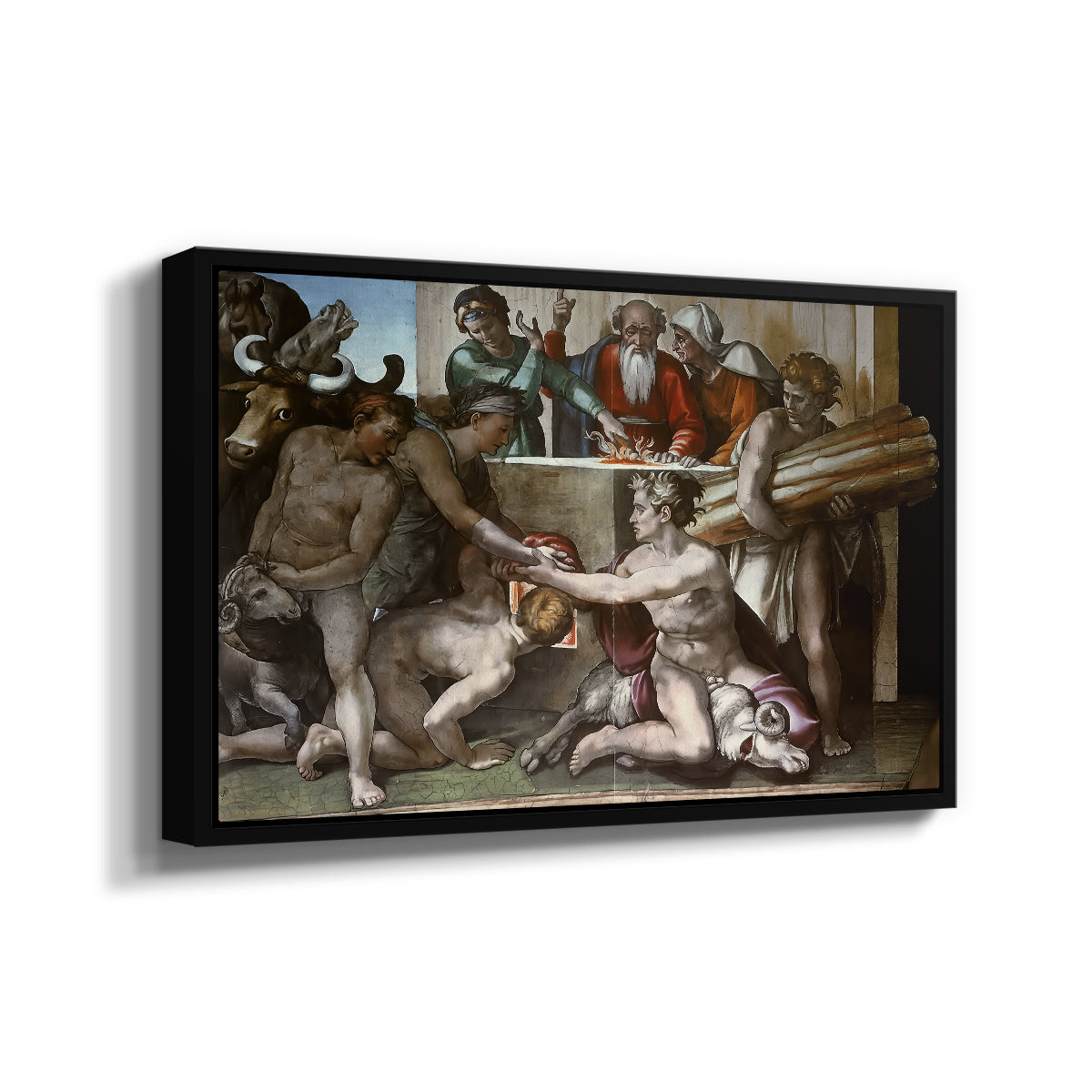The Sacrifice of Noah (Sistine Chapel), 1509 - Floater Framed Canvas Print