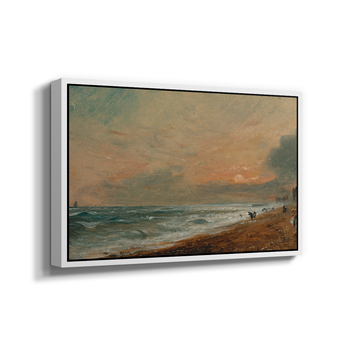 Hove Beach, c. 1824-1826 - Floater Framed Canvas Print