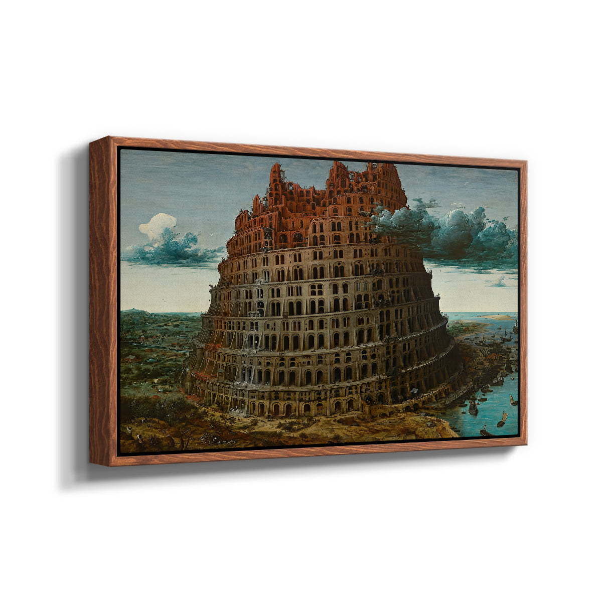 The Tower of Babel, c. 1568 - Floater Framed Canvas Print
