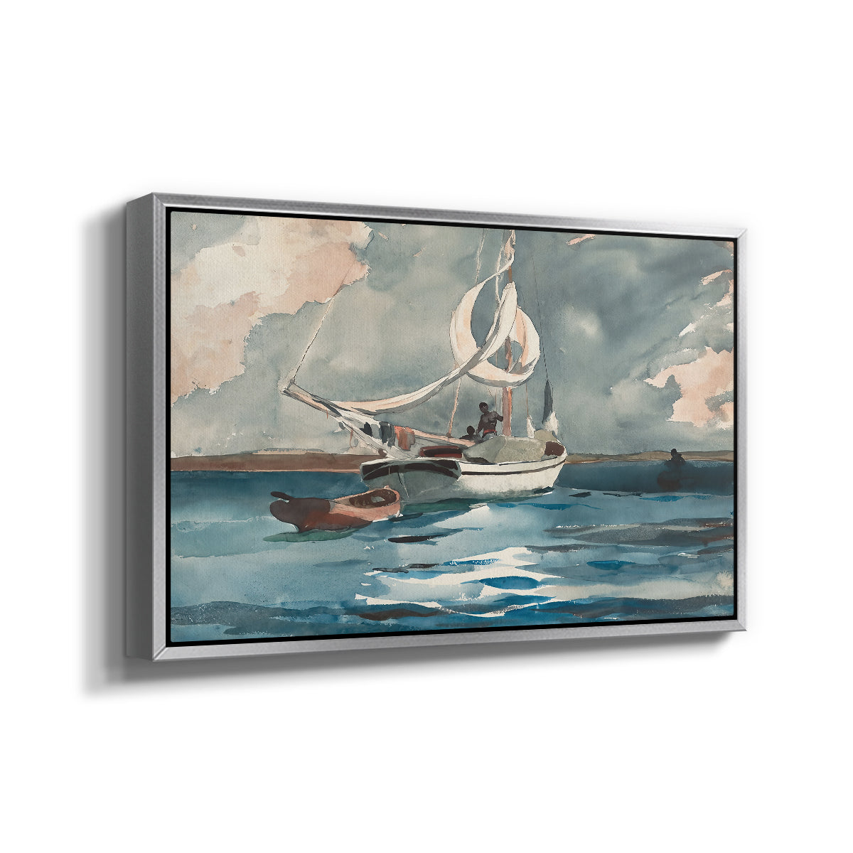 Sloop, Nassau, 1899 - Floater Framed Canvas Print