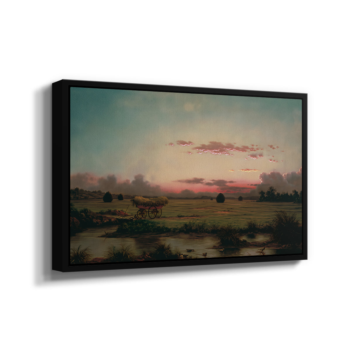The Marshes at Rhode Island, 1866 - Floater Framed Canvas Print