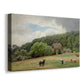 Canvas art print featuring a pastoral farm scene with livestock in open field, displayed at an angle
