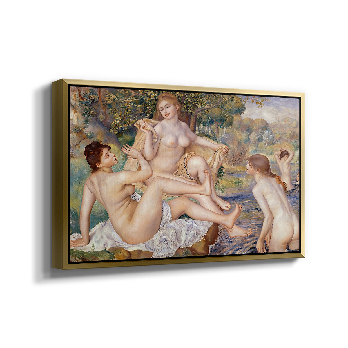 The Large Bathers, 1884-1887 - Floater Framed Canvas Print
