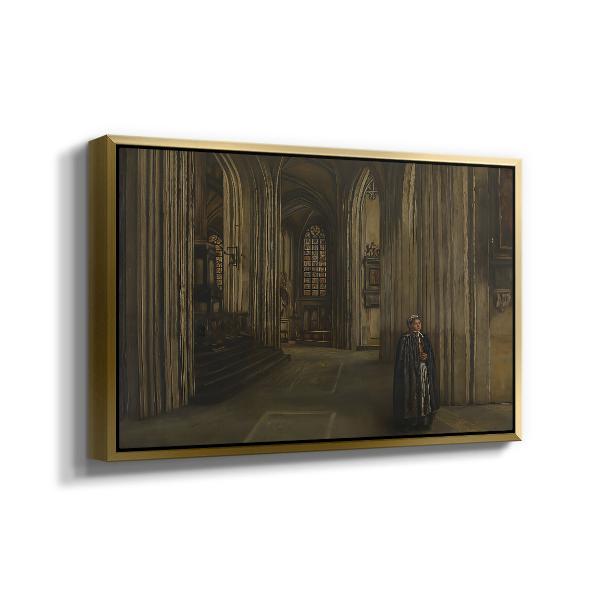 Interior of a Church, 1871 - Floater Framed Canvas Print