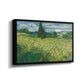 Green Wheat Field with Cypress, 1889 - Floater Framed Canvas Print