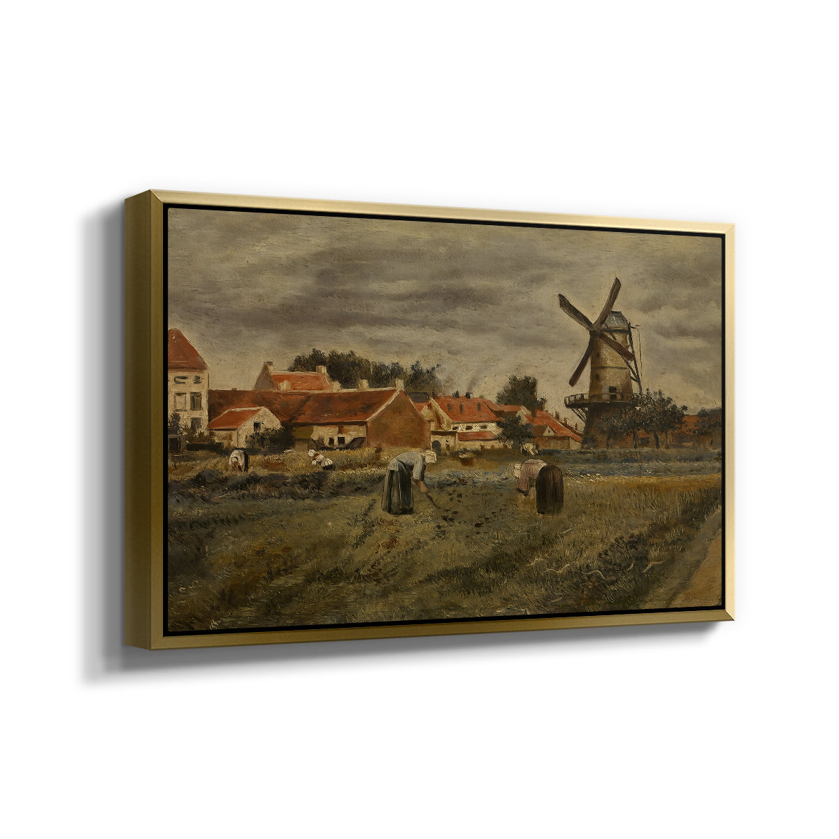 The Potato Harvest, c. 1875 - Floater Framed Canvas Print
