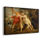 Canvas art print featuring a Baroque depiction of Venus and Adonis, displayed at an angle