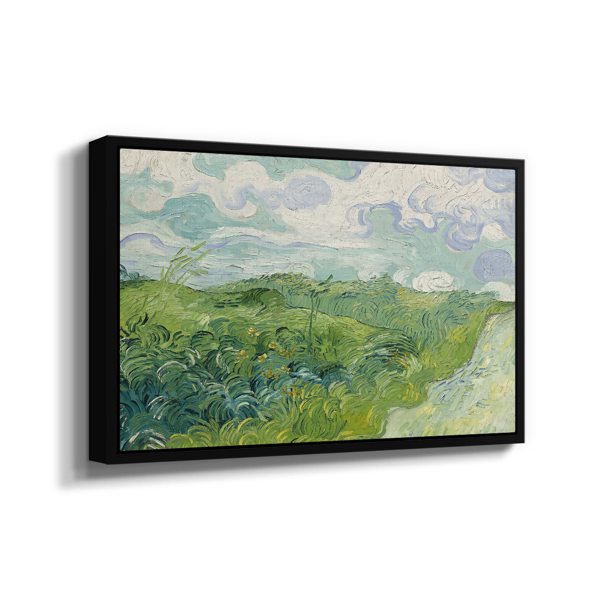 Green Wheat Field, Auvers, 1890 - Floater Framed Canvas Print