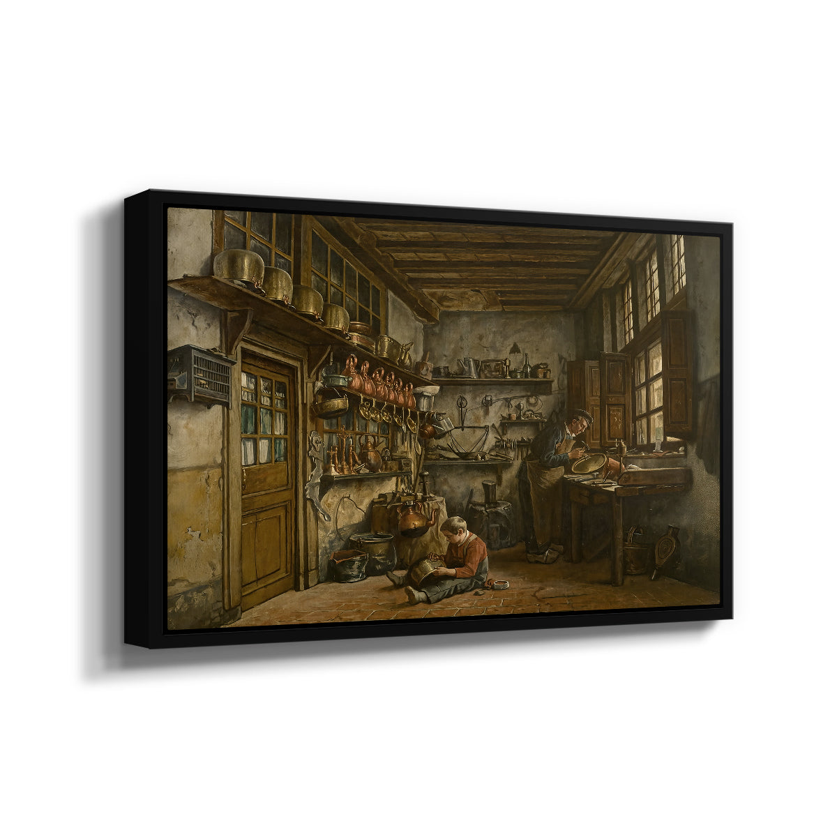 The Tinker, 1861 - Floater Framed Canvas Print