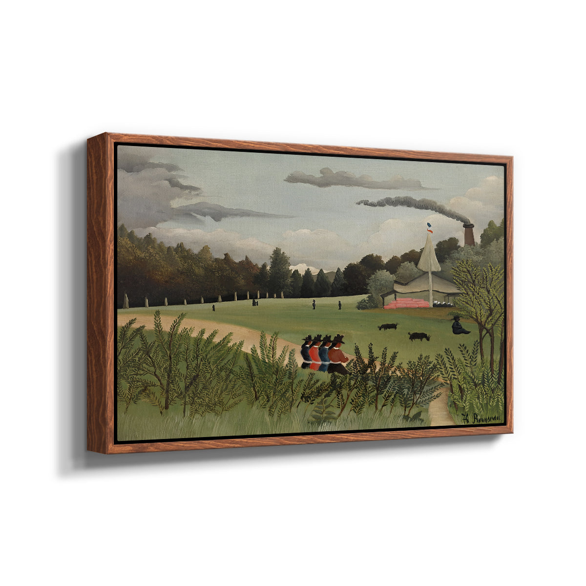 The Chair Factory at Alfortville, 1897 - Floater Framed Canvas Print